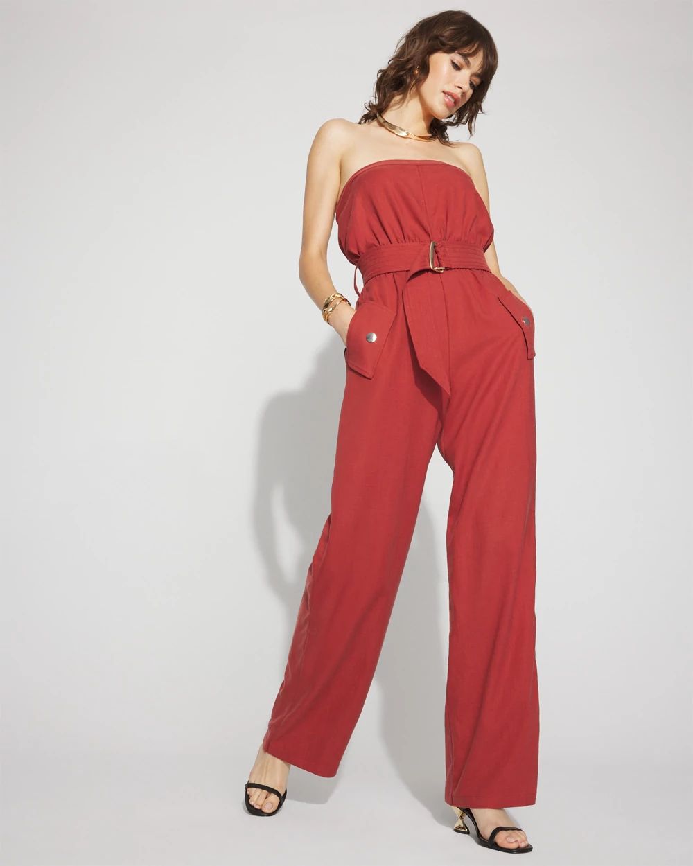 Strapless Utility Jumpsuit | White House Black Market